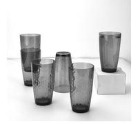Yalin 20 Ounce Acrylic Drinking Glasses, Reusable Plastic Tumbler, Stackable, BPA-Free, Shatter Proof, Dishwasher Safe, Set of 6 Cups (Gray)