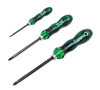 Yalin 3-Piece Ratchet Telescopic Screwdriver, Double-Head Magnetic Ratcheting Screw Driver, Adjustable Rod Length, The Tip of the Rod are Slotted and Phillips, Industrial Strength, Easy to Load(Green)