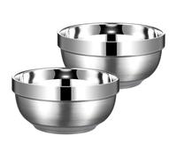 Yalin Set of 2 Heat Insulated Stainless Steel Bowls, SUS 304, Double Walled Multipurpose Metal Mixing Bowls, Perfect Snack Bowls for Serving Ice Cream or Hot Soup, Cereal, Noodles, Salad (30 oz)
