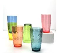 Yalin Set of 6 Acrylic Drinking Glasses, 591 ml, Reusable, Stackable, BPA-Free, Break-Resistant, Dishwasher Safe, Multicolor