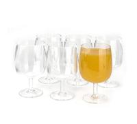 Yalin Set of 6 Unbreakable 12 oz Acrylic Plastic Wine and Water Tumbler Stackable Goblets. (Clear, 12 oz)