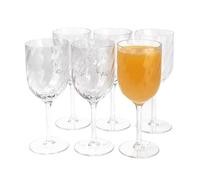 Yalin Set of 6 Unbreakable 15 oz Acrylic Plastic Wine and Water Tumbler Stackable Goblets. (Clear, 15 oz)