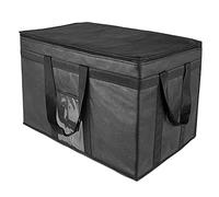 Yalin XXXL Insulated Bag, Food Delivery Bag with Zipper Closure, Reusable Grocery Shopping Bag Keep Food Hot or Cold, Collapsible Large Cooler Bag, 23"W x 15"H x 14"D (Black)