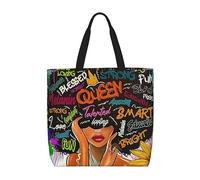 yalinan African Print Tote Bag for Women afro Magic Shoulder Handbag Large Capacity for Work Travel Picnic, Color 4, L