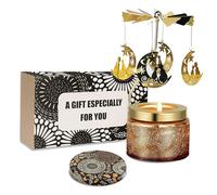 Yalitrca Birthday Gifts for Women, Rotating Scented Candle with Gift Box, Moon Embossed Jar Candle, Unique Romantic Heat-Powered Design, Ideal for Girlfriend, Mum or Best Friend, Christmas, Home Decor