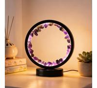 Yalitrca Natural Amethyst Crystal Lamp, 3-Level Dimmable LED Night Light, Purple Crystal Bedside Lamp, Soft Ambient Light for Bedroom, Relaxation, Meditation, Home Decor Gift for Women