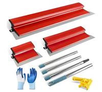 Yalitrca Professional Drywall Skimming Blade Set with Stainless Steel Extension Handle & Gloves, Speed Skim Plastering Tools, 10", 16" & 24" Skmming Blades for Smooth Walls and Ceiling