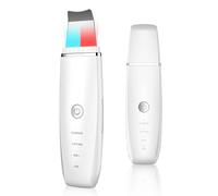 Yalitrca Skin Scrubber Ultrasonic, EMS Ion Exfoliating Device, Pore Cleaner with Red & Blue Light, USB Rechargeable Blackhead Remover, 5 Modes for Deep Cleansing
