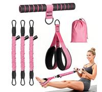 Yalitrca Upgraded Pedal Resistance Band with Handle, Multifunction Foot Pedal Resistance Band, 3 Tube Adjustable Exercise Bands Resistance for Women, for Abs Core Waist Arms Legs, Sit Up Full Body