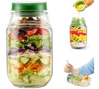 Yalixuan 1PC Salad Pod Container with Vertical Layers & Built-in Bowl | Leak-Proof Dressing Case | Dishwasher Safe | Fresh Salad & Fruit Storage for Lunch | Plastic Interval Salads Box