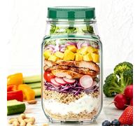 Yalixuan Salad Pod Side Open - Vertical Layering with Built-in Bowl & Leak-Proof Dressing Container | Reusable Salad Jar with Side Opening | Portable Lunch Container for Meal Prep, Work & Fresh Salad