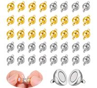 YaLiyA 40 Pieces Jewelry Buckles Clasps for Necklaces & Bracelets - Round Silver Locking Extender Clasp for DIY Jewellery