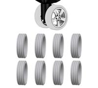 YaLiyA 8pcs Luggage Wheel Covers Portable Suitcase Wheel Protector Covers, Silicone, Noise Reducing, Grey