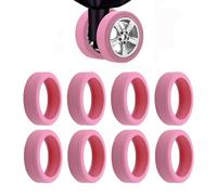 YaLiyA 8pcs Luggage Wheel Covers Portable Suitcase Wheel Protector Covers, Silicone, Noise Reduction, Easy to Install, Black, Gray, Blue, Orange, Pink, Purple