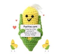 YALiya Funny Positive Sorghum, Mini Cute Crochet Sorghum with Positive Card, Emotional Support Gift, Positive Gifts, Positive Affirmation Gifts, Good Luck Sorghum Gifts