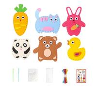 YALiya Sewing Kit for Kids, 6 Pcs DIY Felt Animals Crafting for Kids, My First Sewing Kit for Kids, Featuring Captivating Animal Designs for Beginner Children Kids Boys and Girls