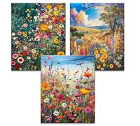 YALKIN 3 Packs Paint by Numbers Kits for Adults（16x20in/40x50cm）, Painting by Number Kits On Canvas,Without Frame DIY Color Oil Painting Acrylic Paints,Home Wall Decor Christmas