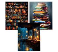 YALKIN 3 Packs Paint by Numbers Kits for Adults（16x20in/40x50cm）, Painting by Number Kits On Canvas,Without Frame DIY Color Oil Painting Acrylic Paints,Home Wall Decor Christmas