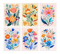 YALKIN 6 Packs Paint by Numbers Kits for Adults, Painting by Number Kits On Canvas,Without Frame DIY Color Oil Painting Acrylic Paints,Home Wall Decor 7.8x11.8in/20x30cm