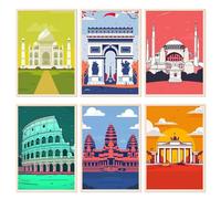 YALKIN 6 Packs Paint by Numbers Kits for Adults, Painting by Number Kits On Canvas,Without Frame DIY Color Oil Painting Acrylic Paints,Home Wall Decor 9.8x13.8in/25x35cm