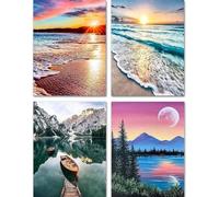 YALKIN Paint by Numbers for Adults and Beginner, Painting by Number Kits On Canvas,Without Frame DIY Color Oil Painting Acrylic Paints,Home Wall Decor 6 Pack 12x20 in