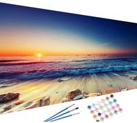 YALKIN Paint by Numbers Kits for Adults, Landscape Painting by Number Kits On Canvas,Without Frame DIY Color Oil Painting Acrylic Paints,Home Wall Decor 16x35in/40x90cm
