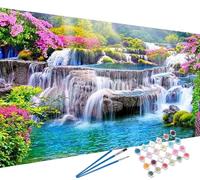 YALKIN Paint by Numbers Kits for Adults, Landscape Painting by Number Kits On Canvas,Without Frame DIY Color Oil Painting Acrylic Paints,Home Wall Decor 16x35in/40x90cm