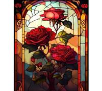 YALKIN Paint by Numbers Kits for Adults, Roses Painting by Number Kits On Canvas,Without Frame DIY Color Oil Painting Acrylic Paints,Home Wall Decor 16x20in/40x50cm
