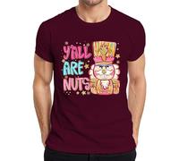 Y'all Are Nuts Nutcracker Christmas Southern Glitter Pink Gift Men's T-Shirt, burgundy, S