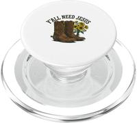Yall Need Jesus Cowboy Boots Sunflower Christian Faith PopSockets PopGrip for MagSafe