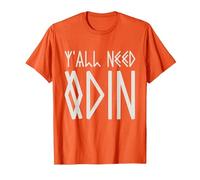 Y'all Need Odin Funny Viking Norse Mythology Paganism T-Shirt, Men, Orange, 3X-Large