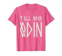 Y'all Need Odin Funny Viking Norse Mythology Paganism T-Shirt, Men, Pink Heather, Medium