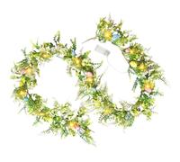 Yallmie 190cm Easter Egg Garland, Faux Spring Vine with Eggs Berries Artificial Seasonal Spring Garland, Easter Garland Easter Decorations for Holiday Party Home Tables Fireplace Decor (A)