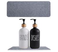 Yallmie 2Pcs Diatomaceous Tray, Dry Stone Sink Tray 8.66X3.15In Quick Dry Stone Coasters, Water Absorbent Diatomite Coasters Portable Diatomite Soap Dish for Home(Dark Gray)