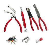 Yallmie 4Pcs Electrical Disconnect Pliers Set, Connector Disconnect Pliers with Anti-Slip Handle Fuel Line Disconnect Tool for Car Truck Maintenance Automotive Connectors & Sensors (Red-02)