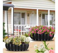 Yallmie 4Pcs Thick wall trough felt planter liners for Fall Planting, hanging planter liner fabric planter basket liner, flower basket liners for Outdoor Plants Window Boxes Garden Balcony (24in)