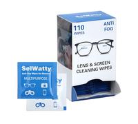 Yallmie Anti Fog Wipes for Glasses, 110 Count Eye Glasses Cleaner Wipes Individually Wrapped, Lens Wipes for Eyeglasses Glasses Wipes Lens Cleaner for Glasses, Sunglass, Phone Screen Camera Lens