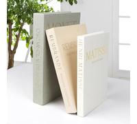 Yallmie Decorative Books, Fashion Fake Book False Book Storage Box, Book Ornaments for Office Bar Coffee Table shelf to Create a Sophisticated Atmosphere (3Pcs)