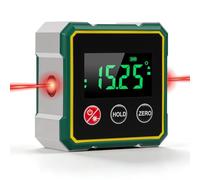 Yallmie Digital Angle Finder with Laser, 4-Side Strong Magnetic Digital Angle Gauge with LED Display Digital inclinometer, Digital Spirit Level for Woodworking Construction DIY (White-02)