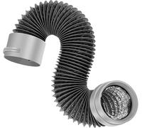 Yallmie Dryer Vent Hose, 6 Layer Thickened Aluminum Tumble Dryer Pipe with Stainless Steel Clamps Telescopic Flexible Ducting Hose, Aluminum Ventilation Air Hose for Grow Tents Dryer Rooms House Vent
