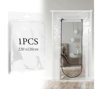 Yallmie Dust Door Cover with Zip, 1.2M X 2.2M Dust Protection Door for Interior Doors Clear Zip Door Dust Barrier with Masking Tapes, Door Curtain U Shaped Zipper for Renovations and Clean-Ups (1Pcs)