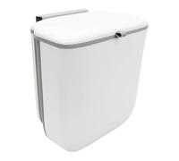 Yallmie Foldable Hanging Trash Bin with Lid, 10L Hanging Trash Can Hanging Kitchen Bin, Food Waste Caddy Under Cupboard Bin for Under Sink, Cupboard Door, Cabinet, Motorhome
