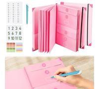 Yallmie If I Die Binder UK, in Case I Go Missing Binder with Sticker The Life Book Document Organiser, Folio Important Document Organizer Folder Expanding for Meetings, School, Office (Pink)