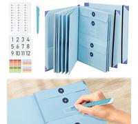 Yallmie If I Die Binder UK, in Case I Go Missing Binder with Sticker The Life Book Document Organiser, Folio Important Document Organizer Folder Expanding for Meetings, School, Office (Blue)