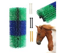 Yallmie Livestock Scratching Brush, Horse Scratching Brush Universal Horse Cattle Scratchers, Horse Scratcher with Screws Horse Massage Brush for Horse, Goat, Cows, Sheep, Pig, Cattle (Green)