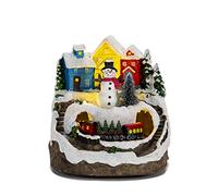 Yallmie Moving Christmas Scene - Musical Christmas Village Decorations with Light Up Houses & Snow Scene for Xmas Holiday Party - 6X5X4Im (02)