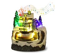 Yallmie Moving Christmas Scene - Musical Christmas Village Decorations with Light Up Houses, Snow Scene for Xmas Holiday Party 6X5X4Im (03)