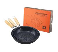 Yallmie Non Stick Frying Pan Set, Cooking Pans Set Professional Kitchen Cookware 26Cm, 28Cm, 30Cm, Non Toxic Skillet Pan Omelette Pan with Heat-Resistant Handle Suitable for All Hobs