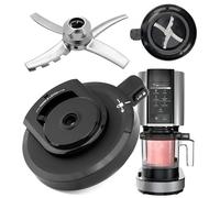 Yallmie Outer Bowl Lid for Ninja, Ninja Creami Deluxe Outer Bowl and Lids Ninja Creami Replacement Lid with Blade, Ice Cream Maker Bowl Lids Compatible with NC501、NC500、CN501CO Series, BPA-Free