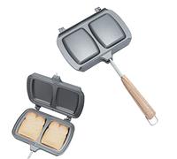 Yallmie Removable Camping Toastie Maker, Toasted Sandwich Maker Double-Sided Breakfast Sandwich Maker, Gas Sandwich Maker Non-Stick Camping Stove Toaster, Camping Sandwich Toaster for Gas Stove (02)